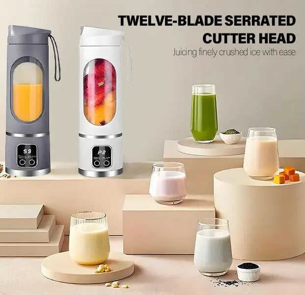 Portable USB Rechargeable Blender, Compact Personal Smoothie Maker with Travel Cup for Kitchen, Home & On-the-Go Use