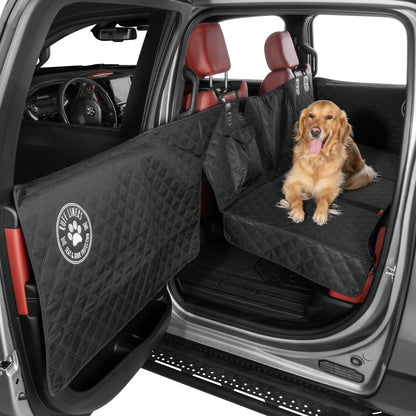 Foldable Hard Bottom Dog Car Seat Extender, Backseat Pet Travel Platform with Door Protector for Large Dogs & Vehicle Safety