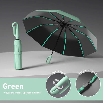 Automatic Folding Umbrella – Windproof & Waterproof Compact Travel Umbrella with One-Hand Open/Close, Durable Rain Protection for Men & Women