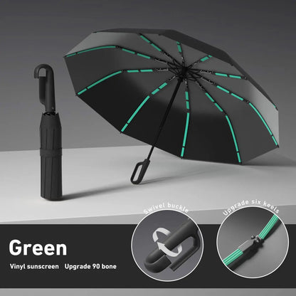 Automatic Folding Umbrella – Windproof & Waterproof Compact Travel Umbrella with One-Hand Open/Close, Durable Rain Protection for Men & Women
