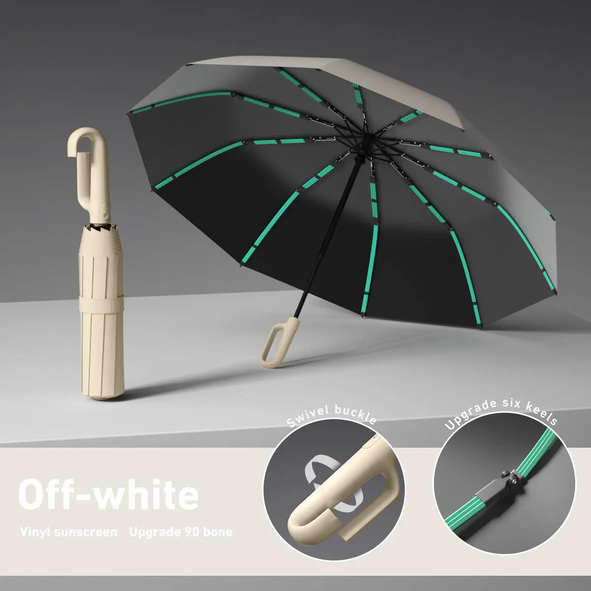 Automatic Folding Umbrella – Windproof & Waterproof Compact Travel Umbrella with One-Hand Open/Close, Durable Rain Protection for Men & Women