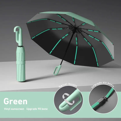 Automatic Folding Umbrella – Windproof & Waterproof Compact Travel Umbrella with One-Hand Open/Close, Durable Rain Protection for Men & Women