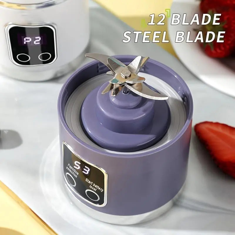 Portable USB Rechargeable Blender, Compact Personal Smoothie Maker with Travel Cup for Kitchen, Home & On-the-Go Use