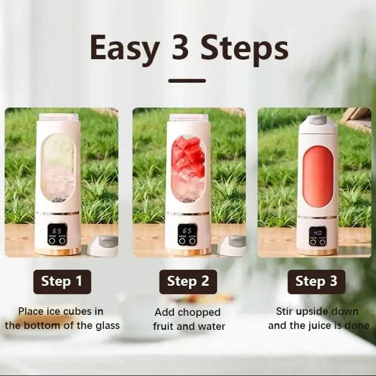Portable USB Rechargeable Blender, Compact Personal Smoothie Maker with Travel Cup for Kitchen, Home & On-the-Go Use