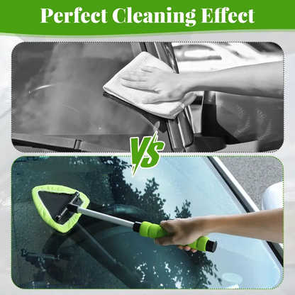 Extendable Microfiber Windshield Cleaner, Reusable Car Window Cleaning Tool with Washable Pads for Auto Glass Care