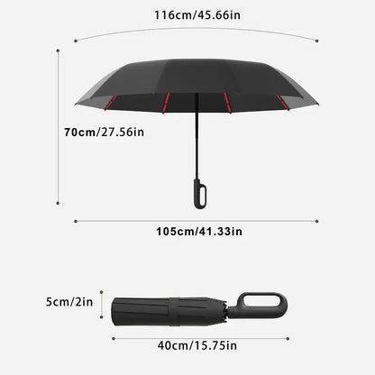Automatic Folding Umbrella – Windproof & Waterproof Compact Travel Umbrella with One-Hand Open/Close, Durable Rain Protection for Men & Women