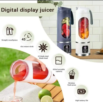 Portable USB Rechargeable Blender, Compact Personal Smoothie Maker with Travel Cup for Kitchen, Home & On-the-Go Use
